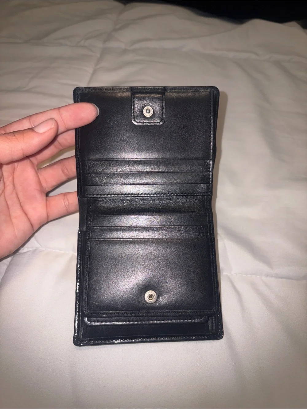 Givenchy Black Leather Bifold Card & Coin Holder